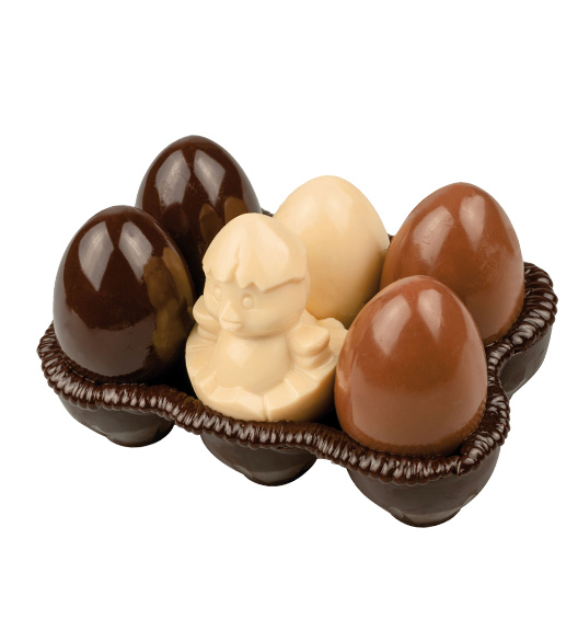 Eierbecher Zartbitterschokolade - gemischte Ostereier